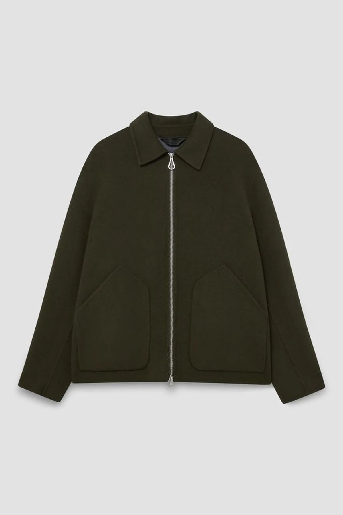 Paltò Giubbotto in Lana con Zip Uomo