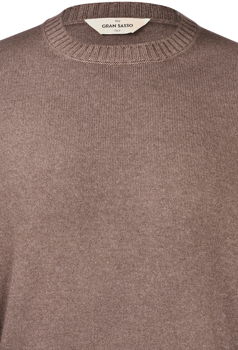 Gran Sasso Girocollo Vintage con Dettagli Coste Uomo
