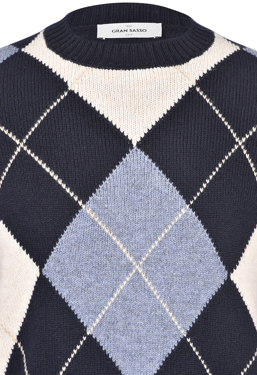 Gran Sasso Girocollo Super Geelong a Rombi Uomo