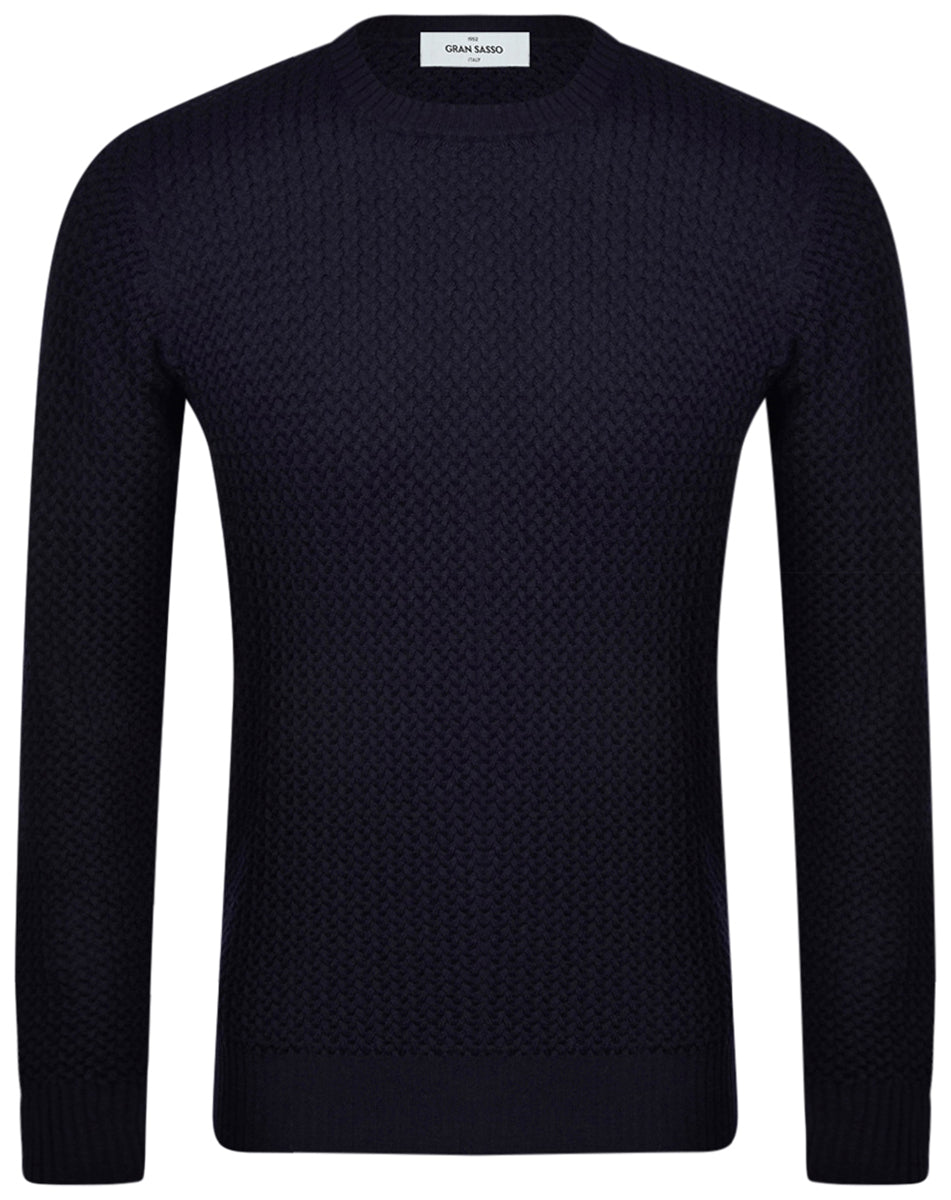 Gran Sasso Girocollo Micro Trecce Uomo