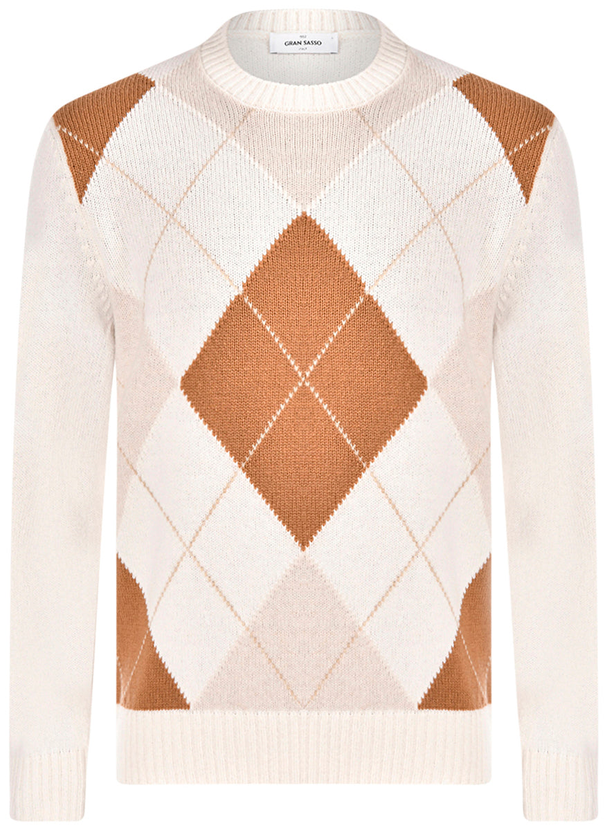 Gran Sasso Girocollo Super Geelong a Rombi Uomo