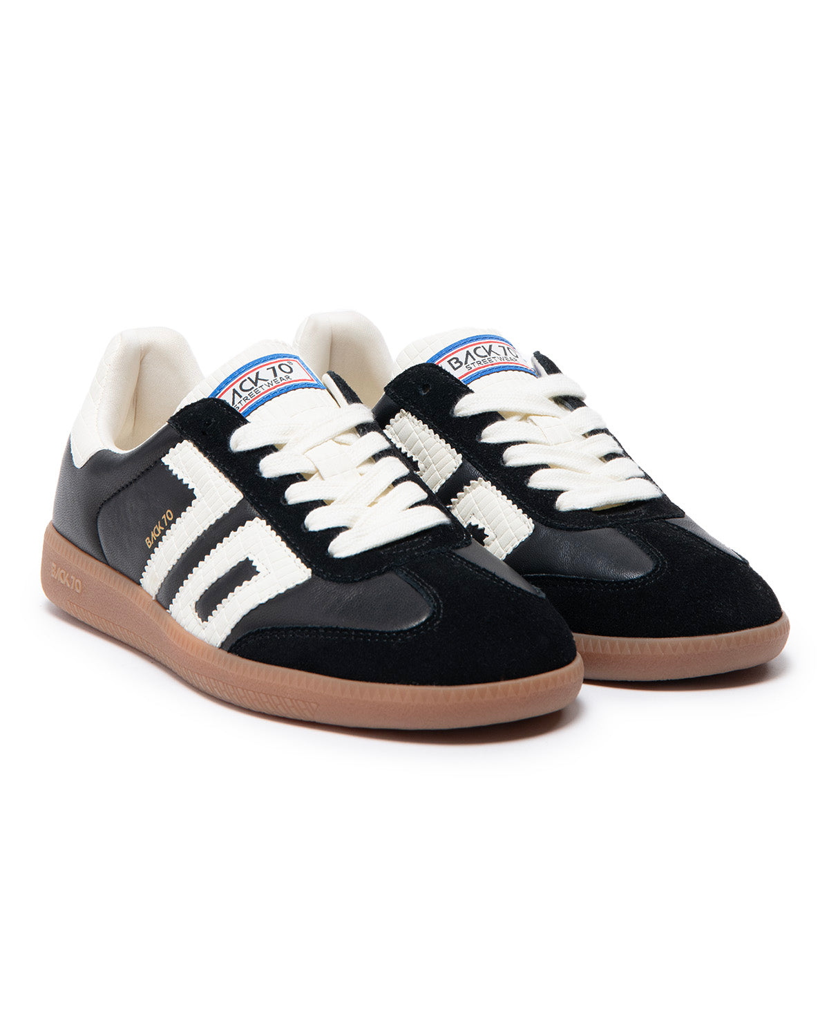 Back 70 Sneakers in Nappa e Camoscio Milk Black Donna