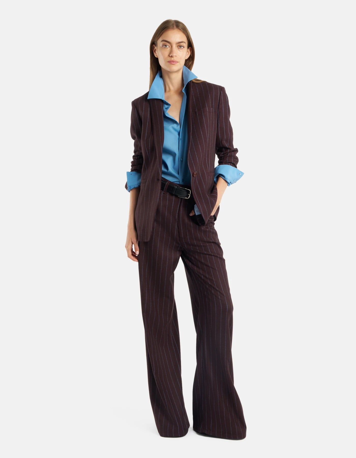 Dondup Camicia loose in popeline di lana extrafine Donna