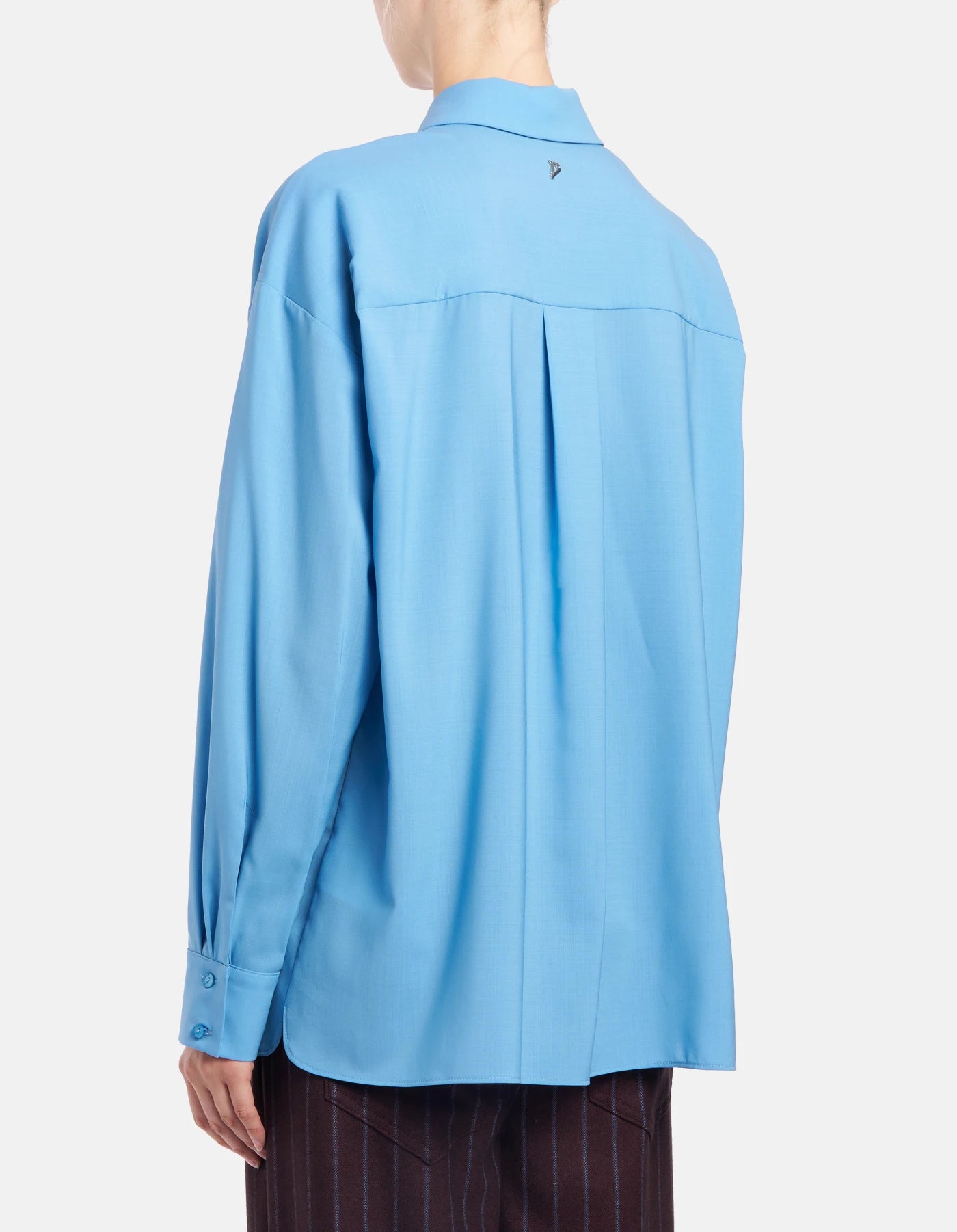 Dondup Camicia loose in popeline di lana extrafine Donna