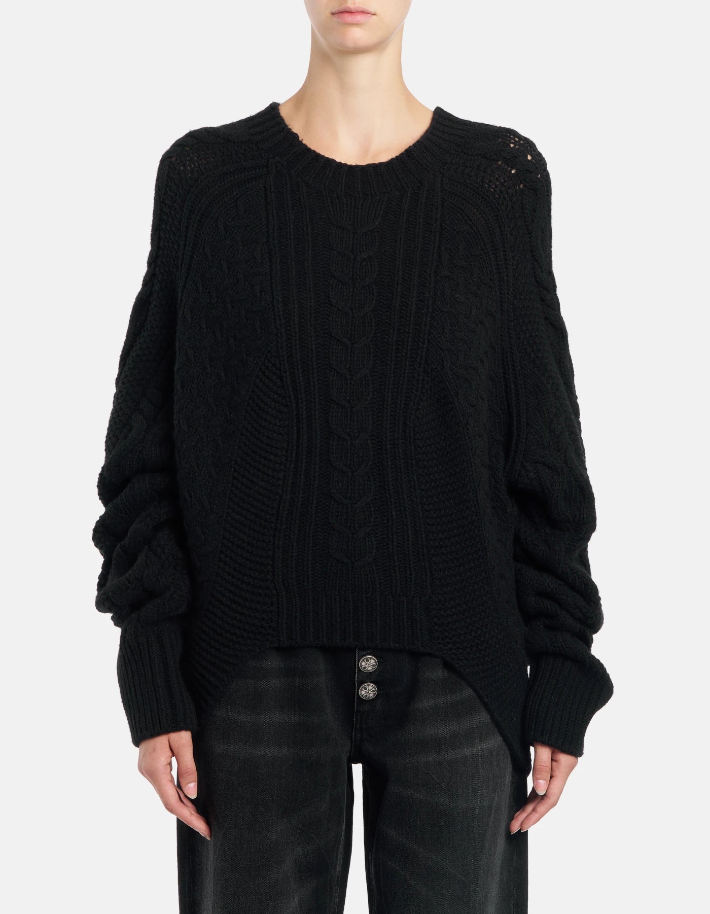 Dondup Maglia girocollo over in lana lavorata Donna