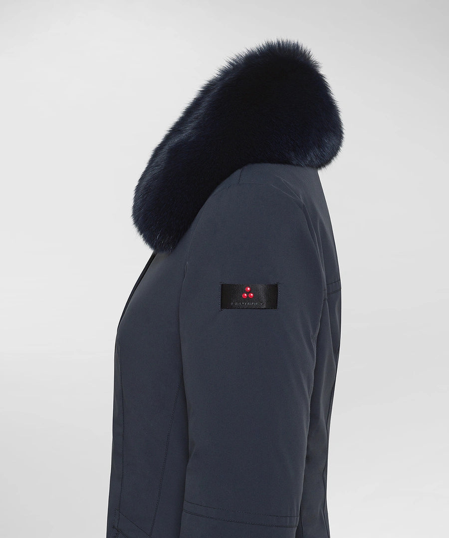 Peuterey Piumino Lungo Slim con Pelliccia Donna