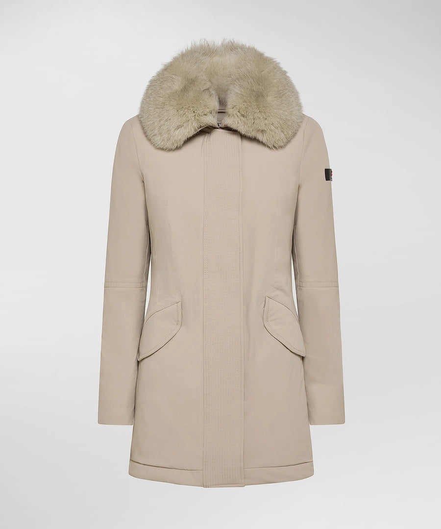 Peuterey Piumino Lungo Slim con Pelliccia Donna