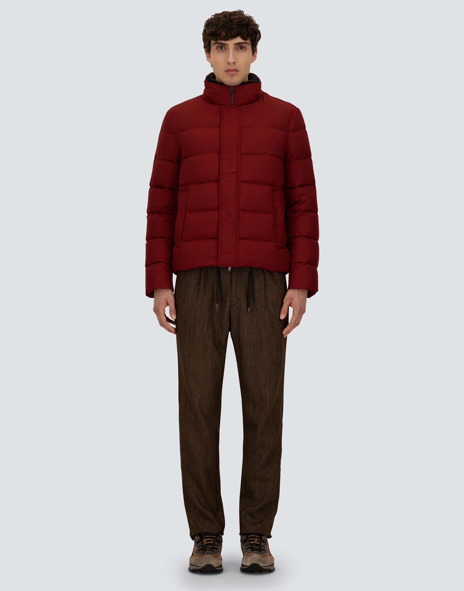 Herno Bomber in arendelle e faux fur Uomo