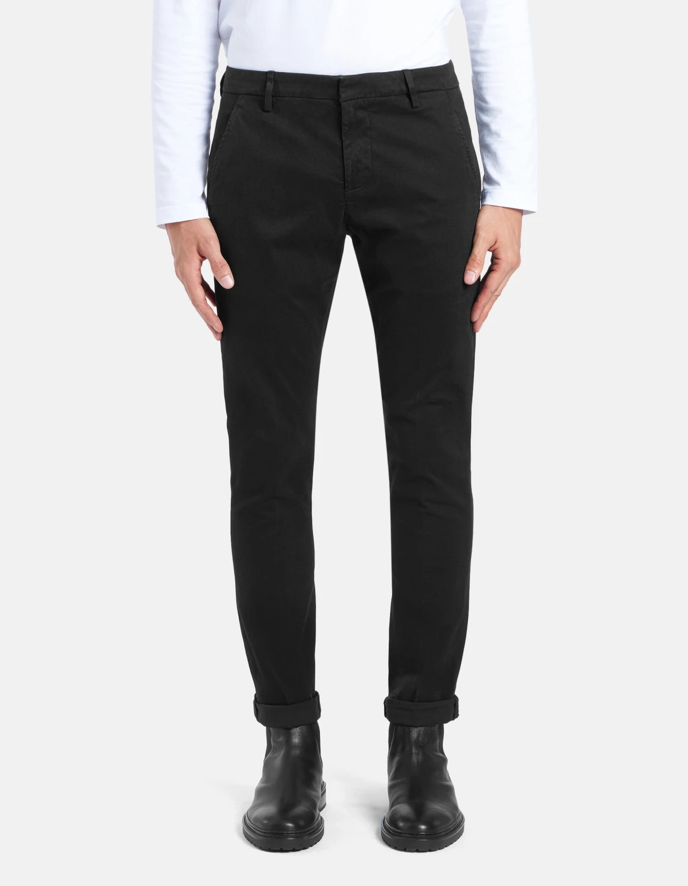 Dondup Pantaloni Gaubert slim in gabardina mano calda Uomo