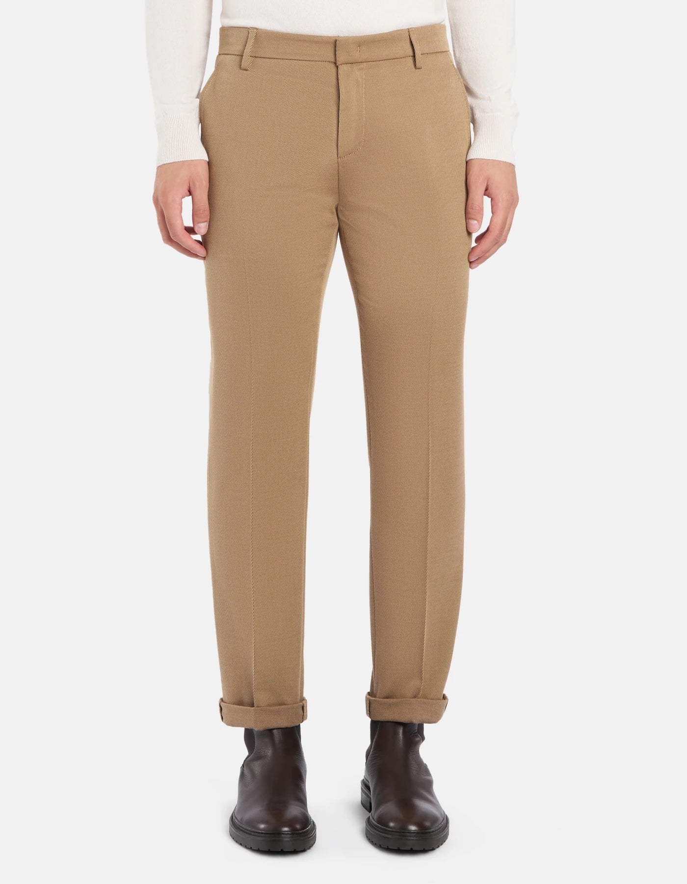 Dondup Pantaloni Gaubert relax regular in cover di lana e cotone Uomo