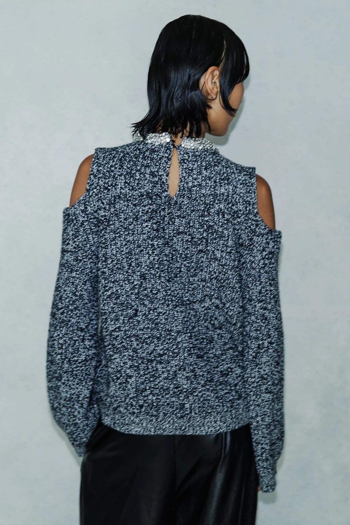 Circus Hotel Maglia Moulinè con Maniche Svasate Donna