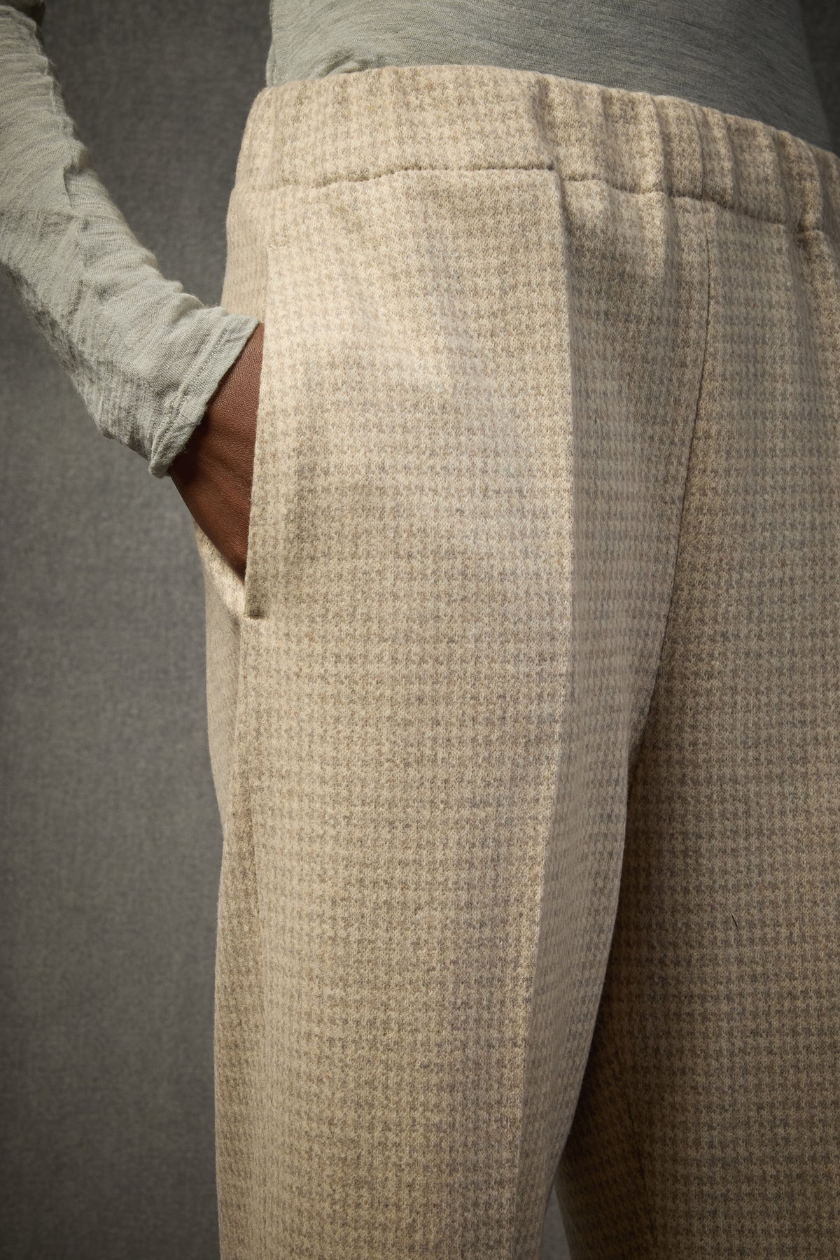 Liviana Conti Pantalone in Lana e Cashmere Pied-De-Poul Donna