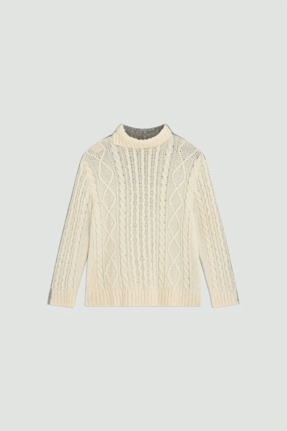 Semicouture Dolcevita Bi-color con Dettaglio Mix Punti in Misto Alpaca Donna