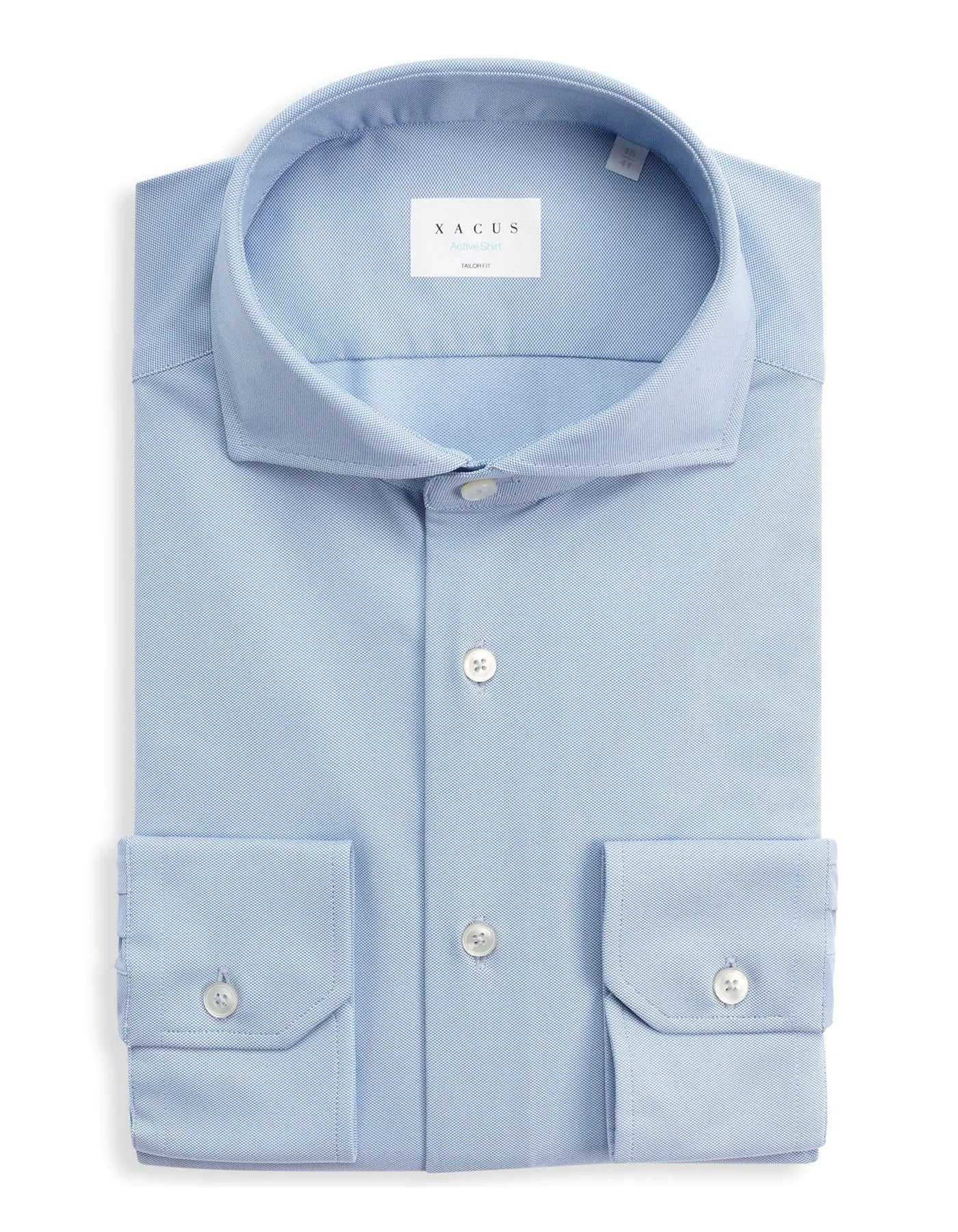 Xacus Camicia Active Tailor Fit Collo francese Tinta Unita Uomo