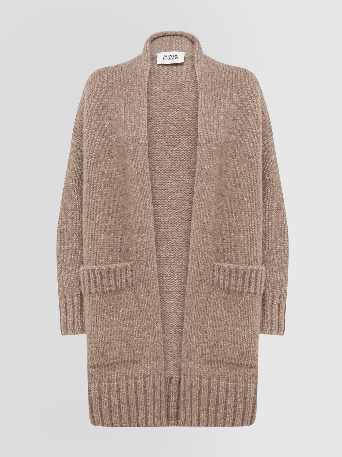 Alpha Studio Cardigan Soft and Shiny con Tasche Donna