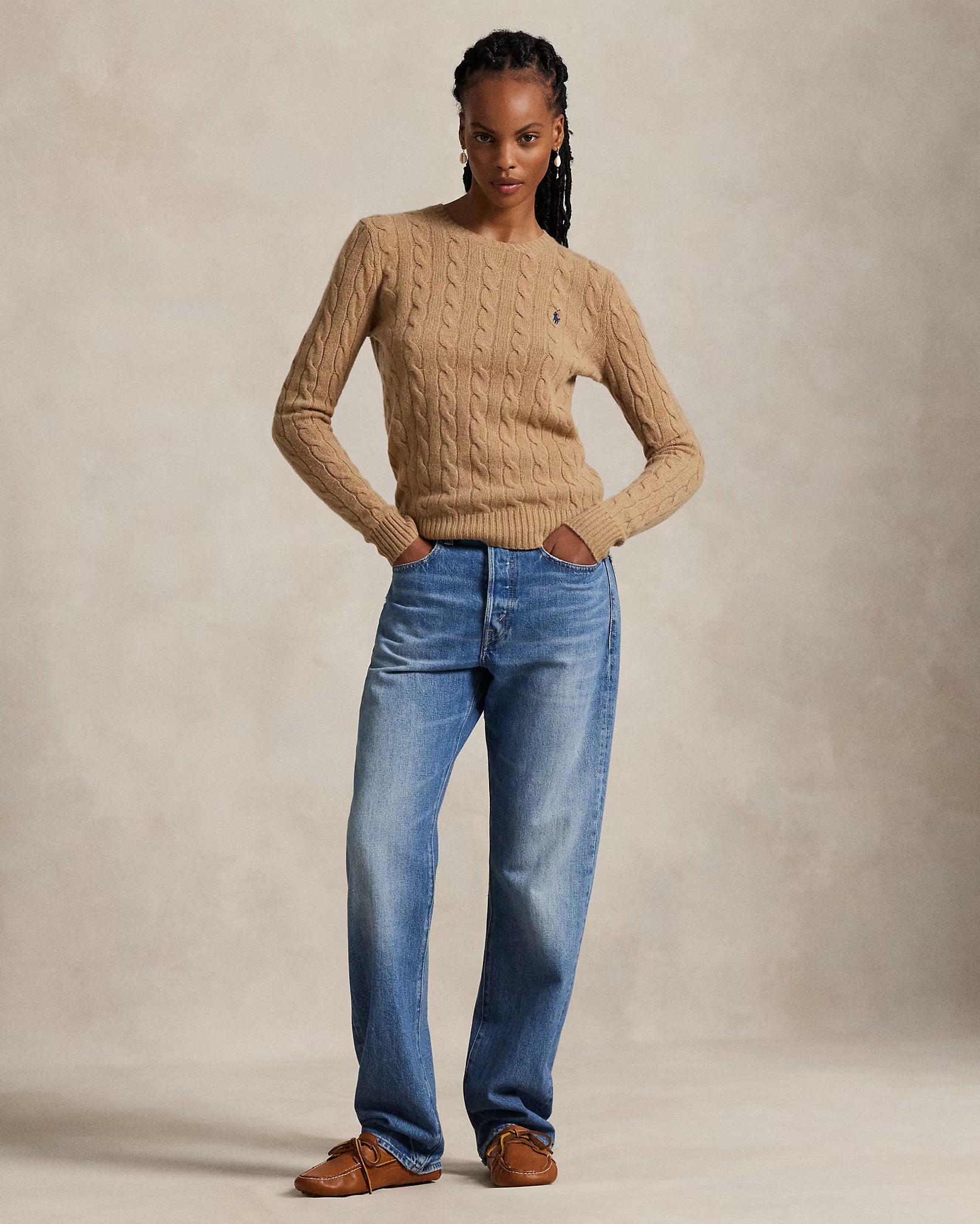 Ralph Lauren Girocollo in lana e cashmere a trecce Donna