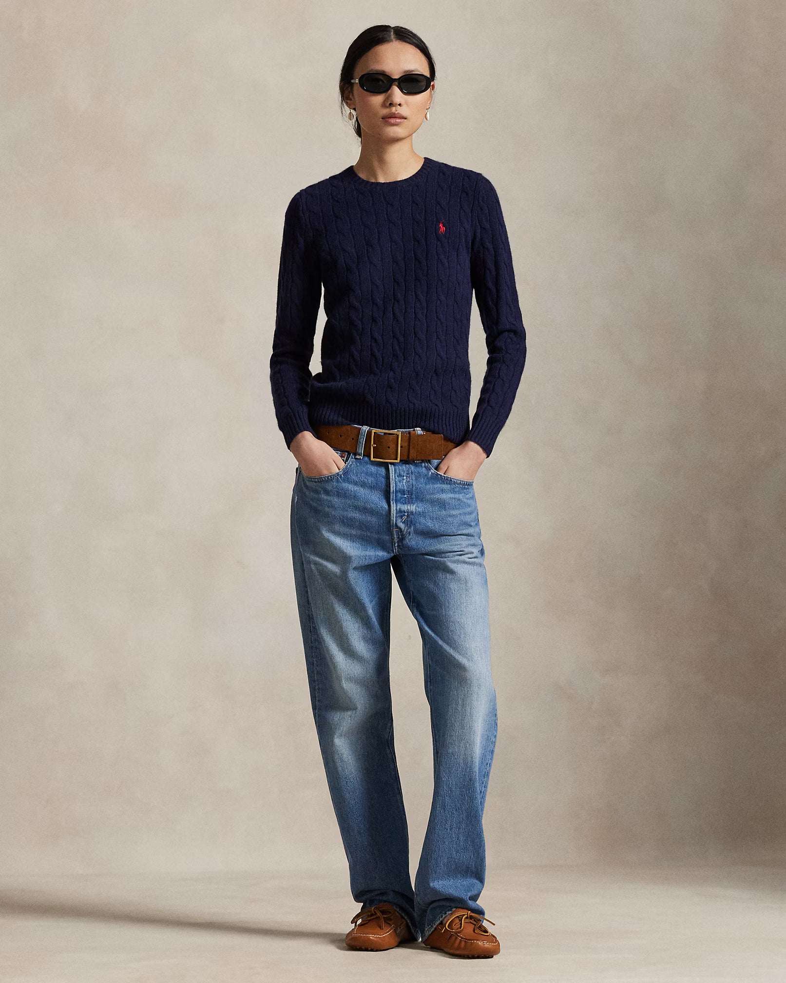 Ralph Lauren Girocollo in lana e cashmere a trecce Donna