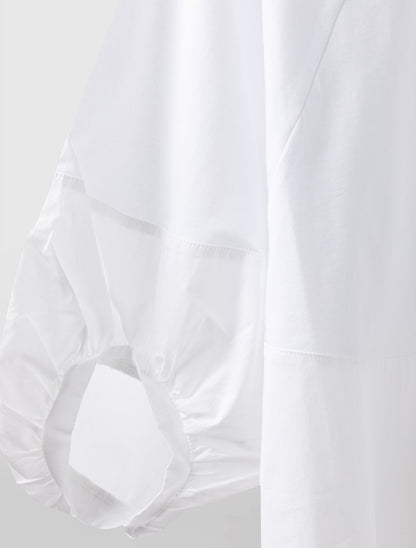 Alpha Studio T-shirt Sbuffo in Jersey e Popeline Donna