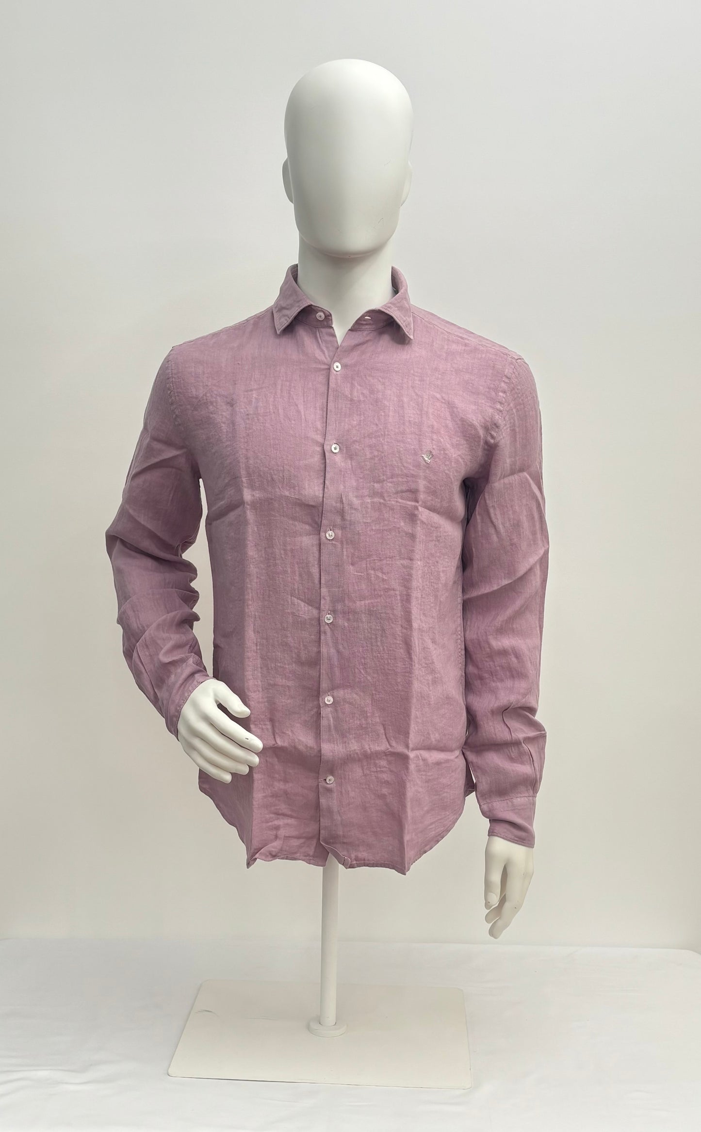 Brooksfield Camicia Lino Logo Uomo