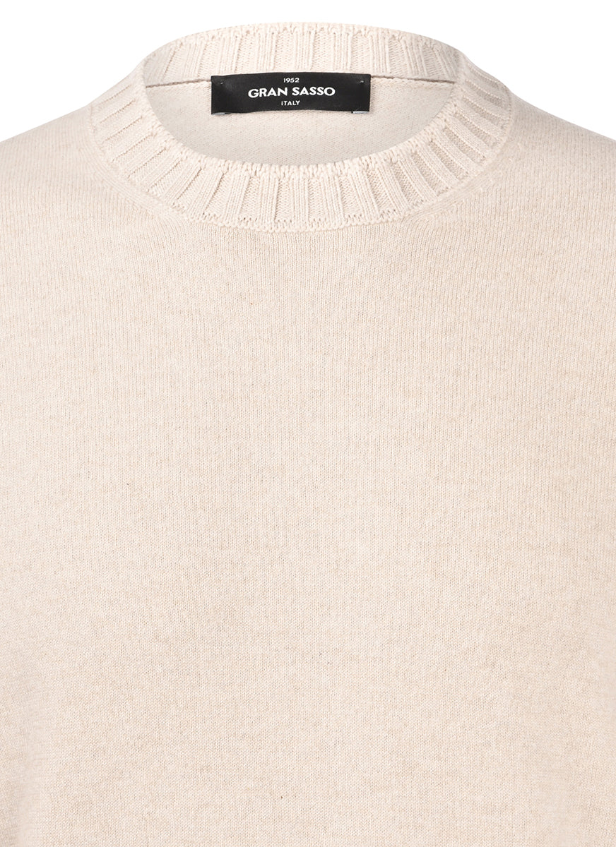Gran Sasso Girocollo Lavorato in Felted Cashmere Uomo