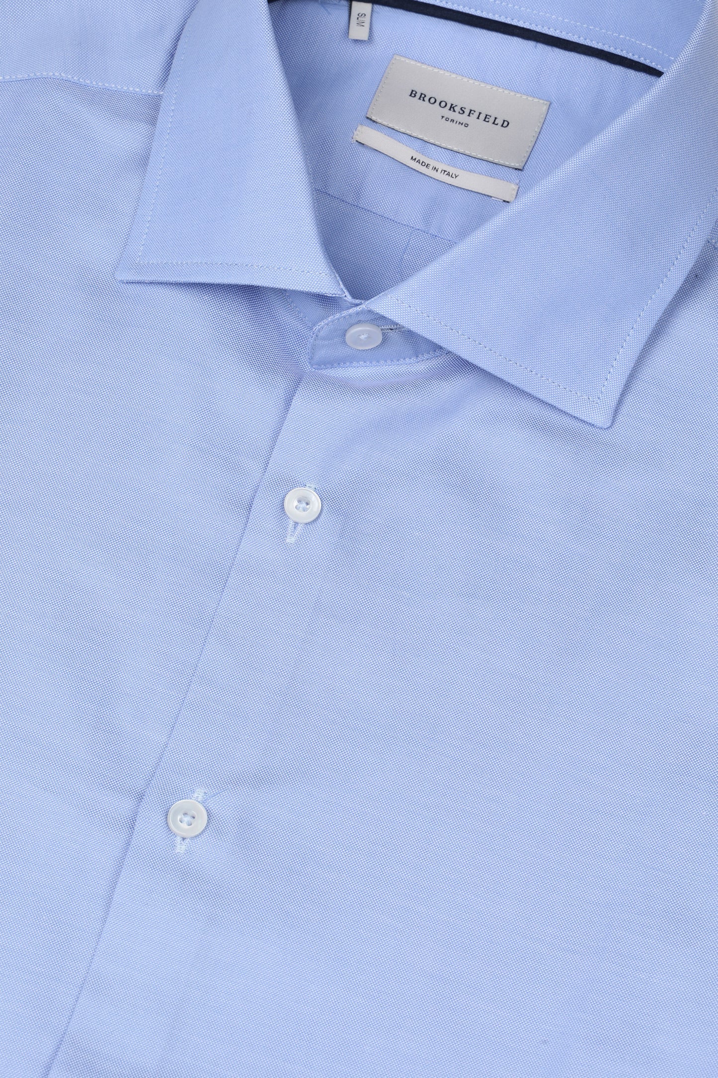 Brooksfield Camicia Collo Francese in Pin Point Slim Fit Uomo