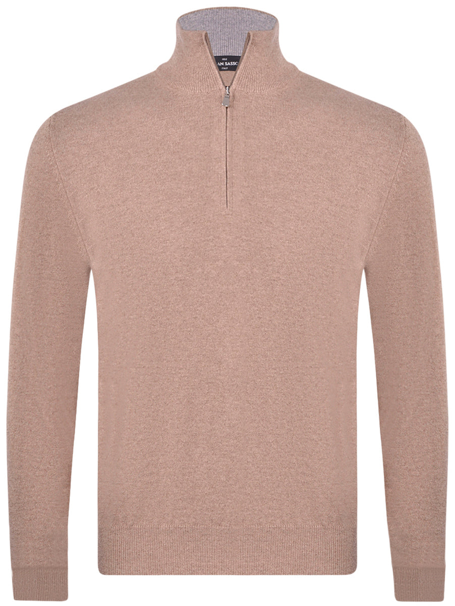 Gran Sasso Maglia Lupo Mezza Zip in Cashmere Uomo