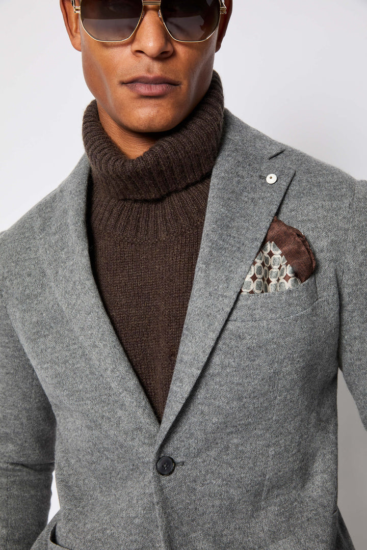 Lbm 1911 Giacca Monopetto in Jersey Sfoderato Misto Cashmere Melange Uomo