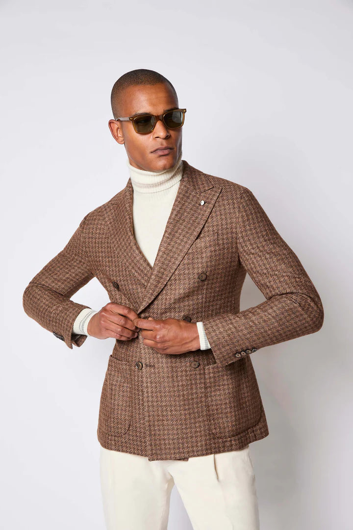 Lbm 1911 Giacca Doppiopetto Pied De Poul Jersey Uomo