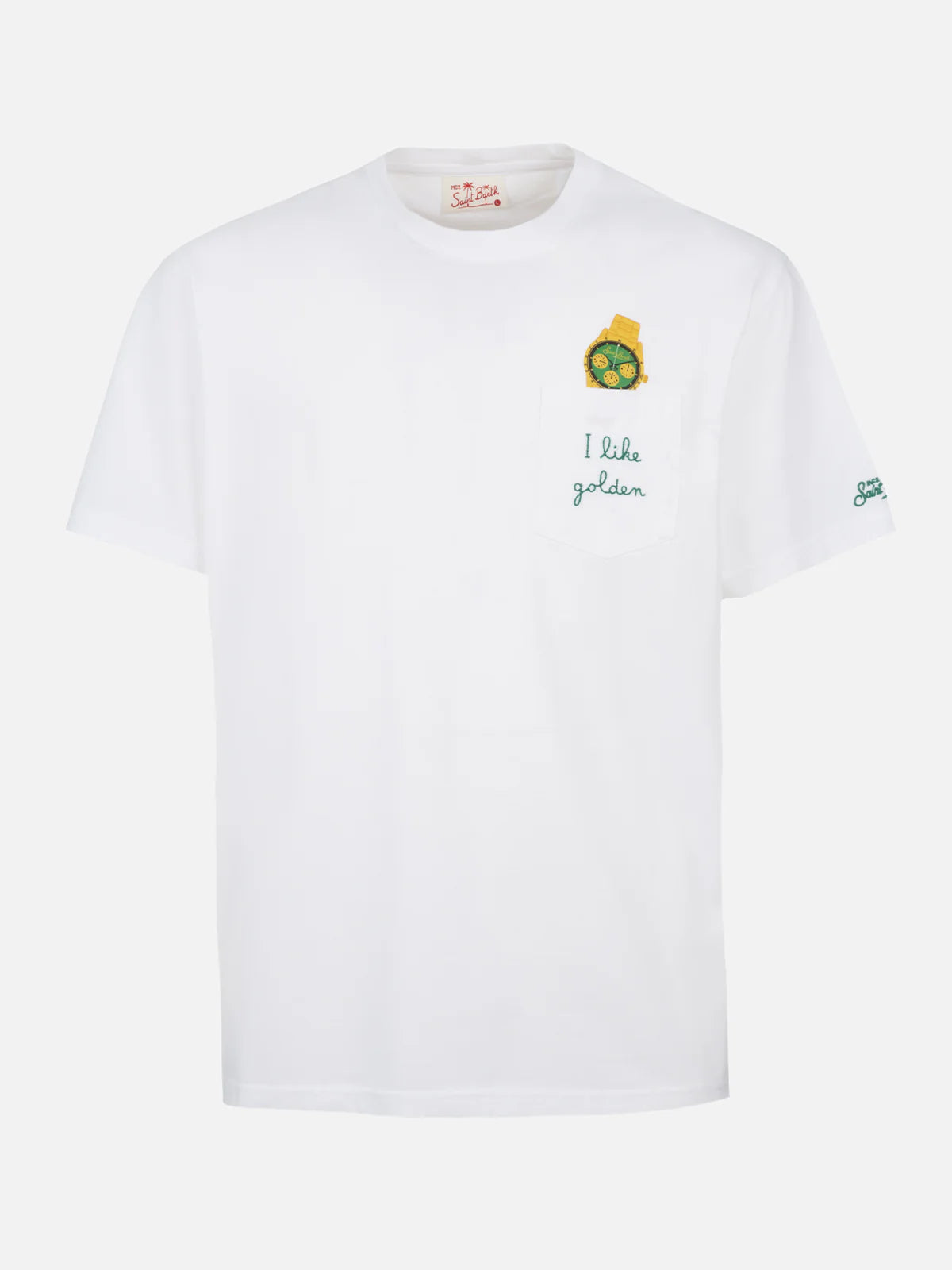 Mc2 Saint Barth T-shirt da Uomo in Cotone Austin con Stampa Orologio e Ricamo