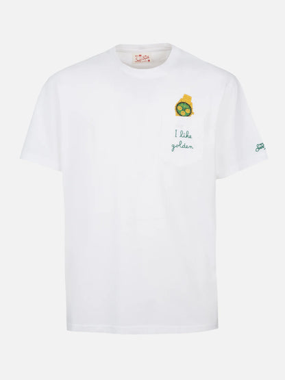 Mc2 Saint Barth T-shirt da Uomo in Cotone Austin con Stampa Orologio e Ricamo