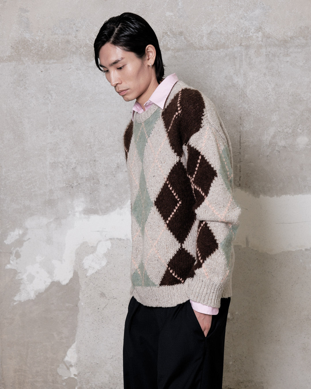 Atomo Girocollo Intarsio Lana Alpaca Uomo