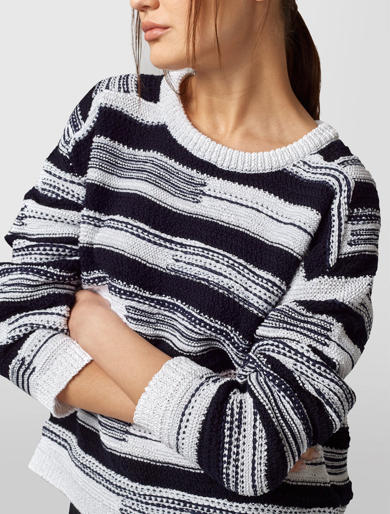 Alpha Studio Maglia Girocollo Trame Jacquard Donna