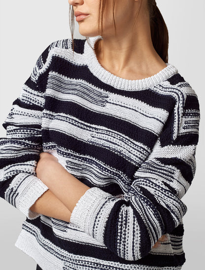 Alpha Studio Maglia Girocollo Trame Jacquard Donna