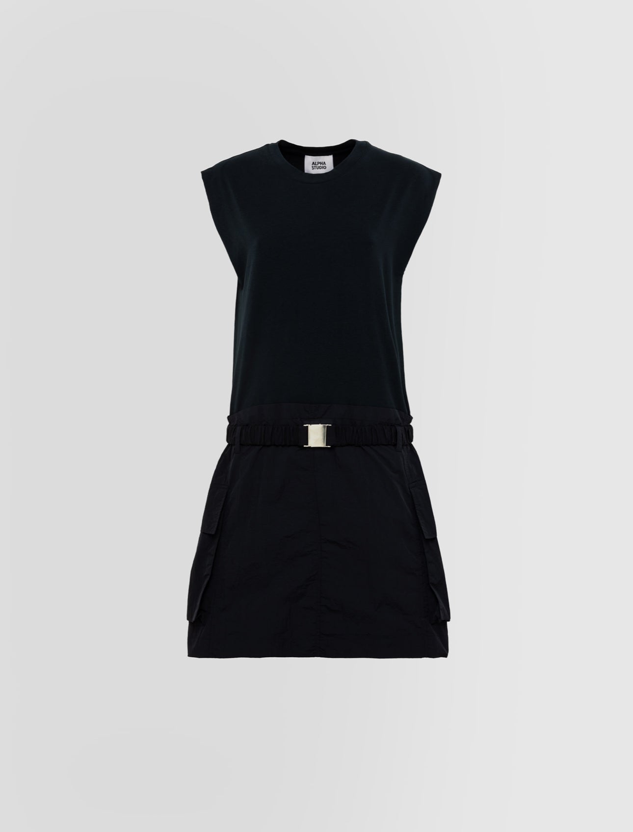 Alpha Studio Abito Girocollo in Jersey Taffeta Donna