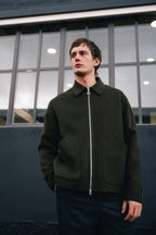 Paltò Giubbotto in Lana con Zip Uomo