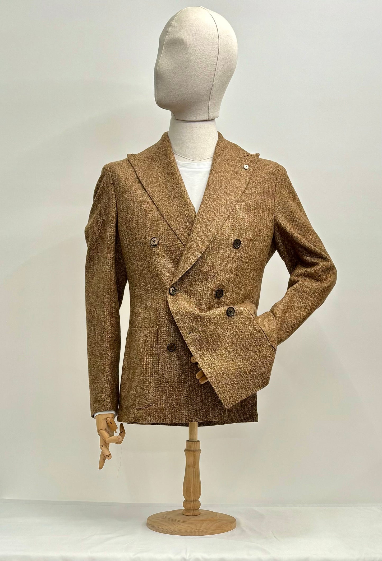 Lbm 1911 Giacca Doppio Petto Melange in Misto Cashmere Uomo