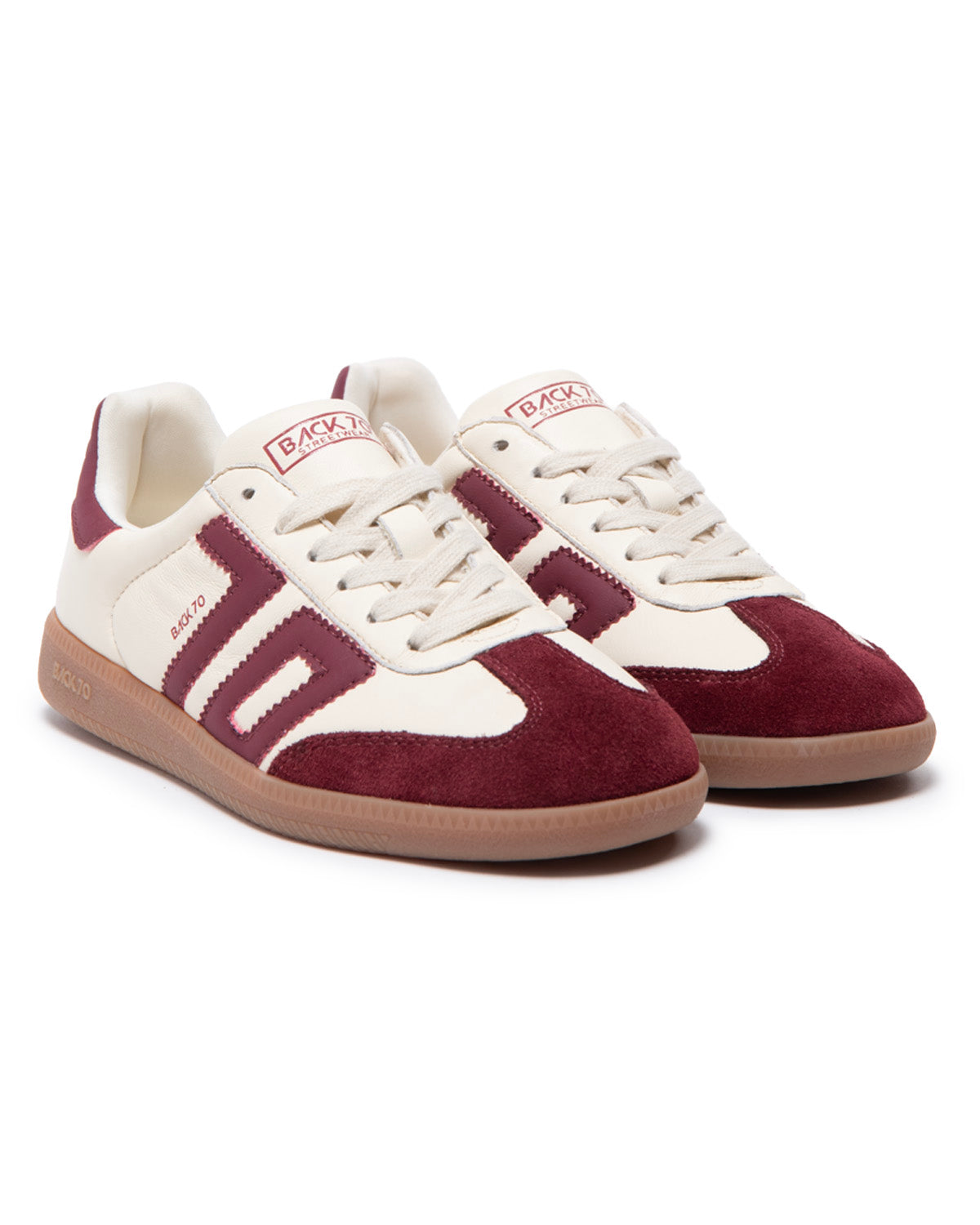 Back 70 Sneakers in Nappa e Camoscio Milk Wine Donna