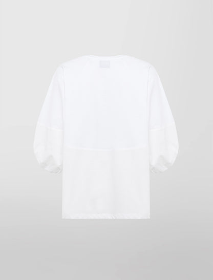 Alpha Studio T-shirt Sbuffo in Jersey e Popeline Donna