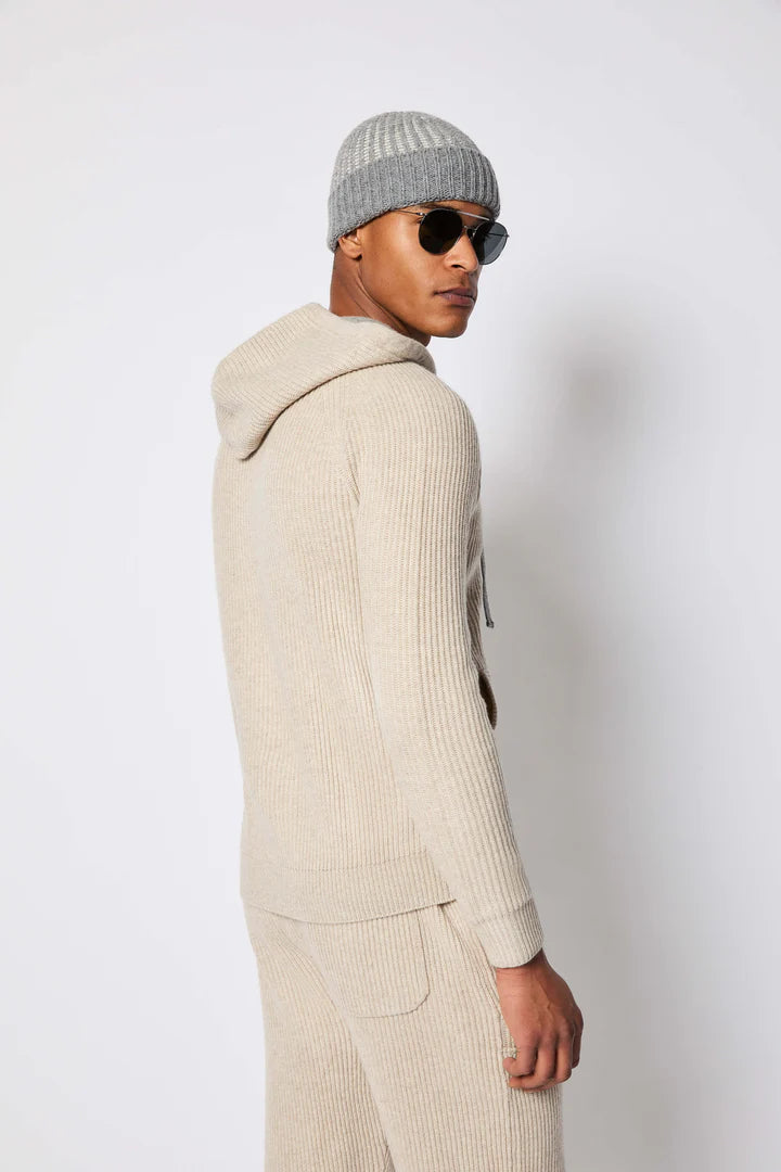 Lbm 1911 Felpa in Maglia con Zip e Cappuccio Uomo