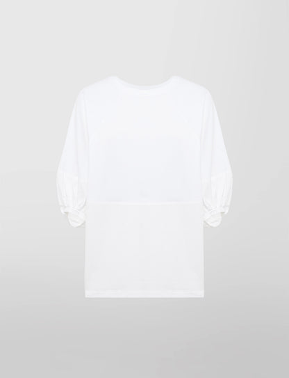 Alpha Studio T-shirt Sbuffo in Jersey e Popeline Donna