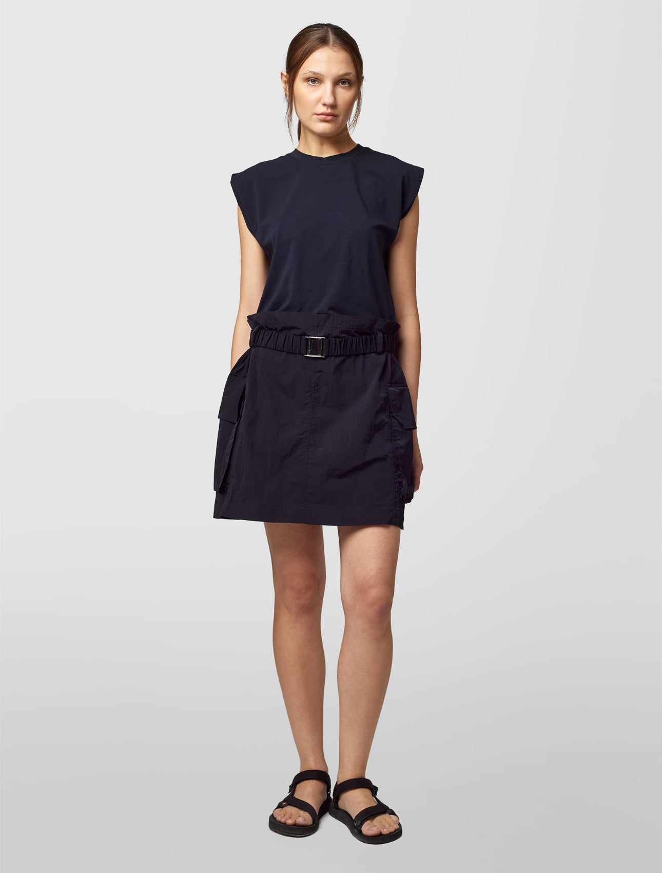 Alpha Studio Abito Girocollo in Jersey Taffeta Donna