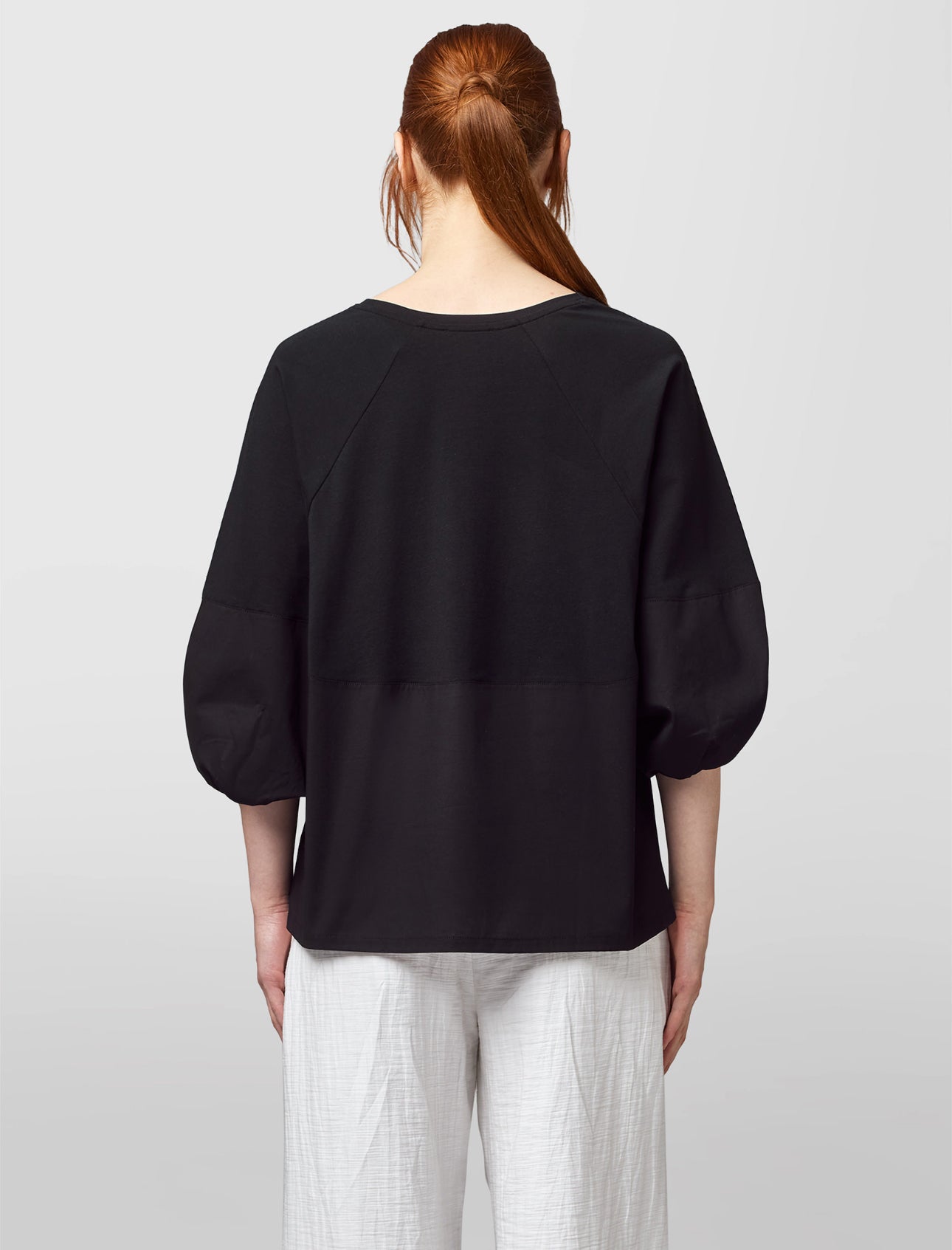Alpha Studio T-shirt Sbuffo in Jersey e Popeline Donna