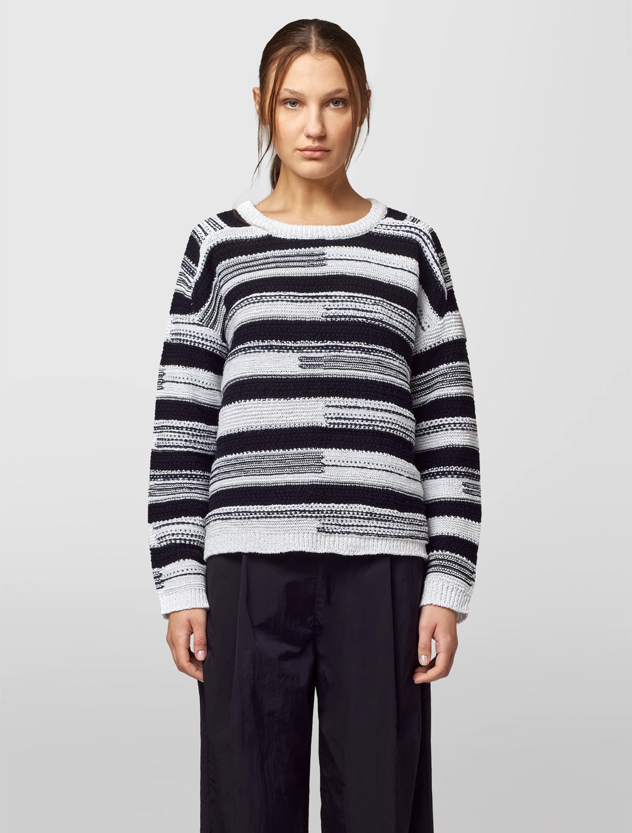 Alpha Studio Maglia Girocollo Trame Jacquard Donna