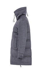 Duno Piumino Trapuntato in Lana Tecnica Con Collo Cratere Donna