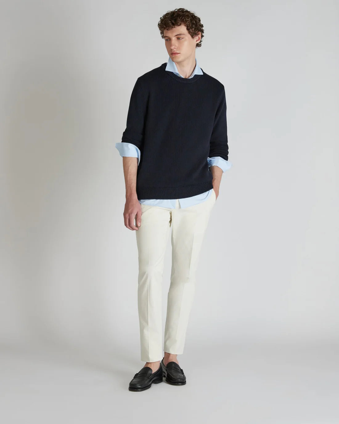 Incotex Pantalone Slim Fit in Gabardina di Cotone e Lyocell Uomo
