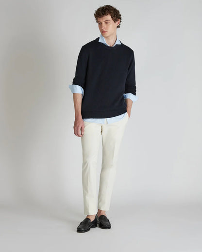 Incotex Pantalone Slim Fit in Gabardina di Cotone e Lyocell Uomo