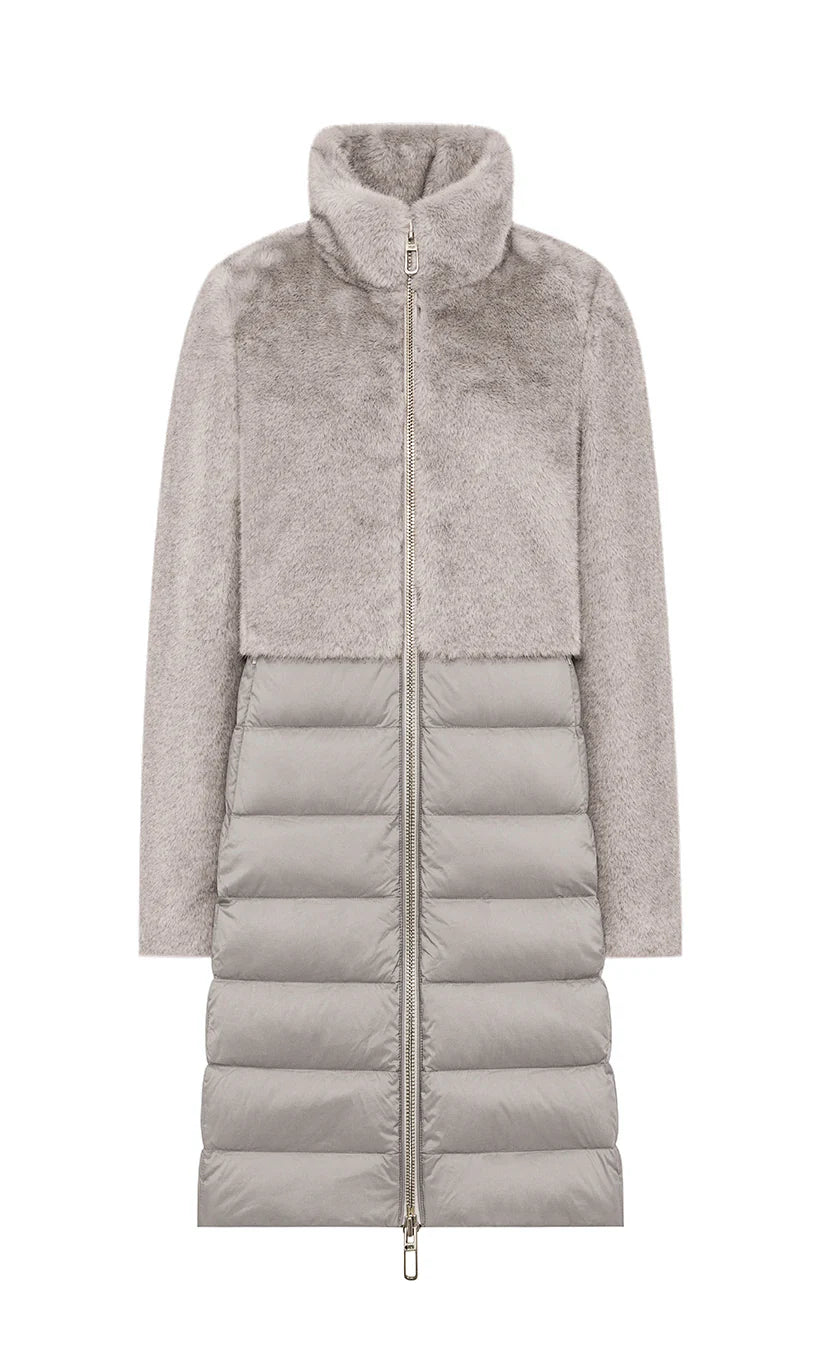 Duno Piumino Lungo Bi-Materiale Donna