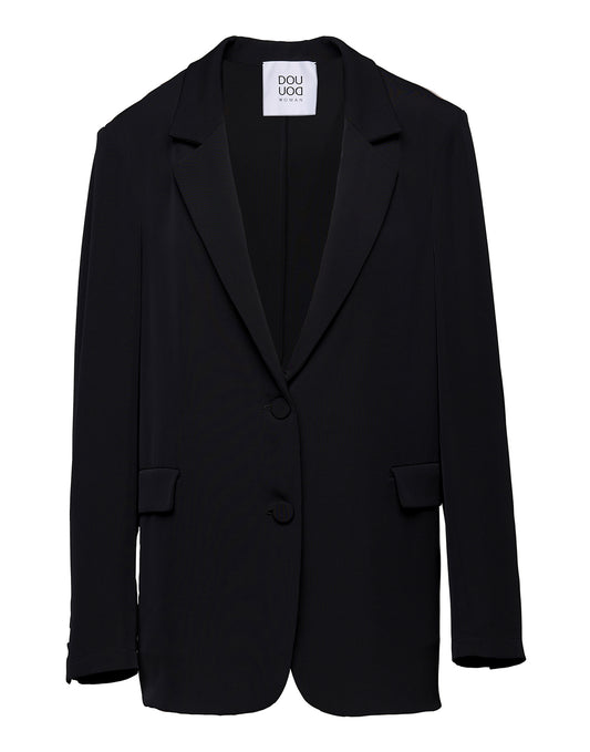 Douuod Giacca Monopetto in Cady Fluido Donna
