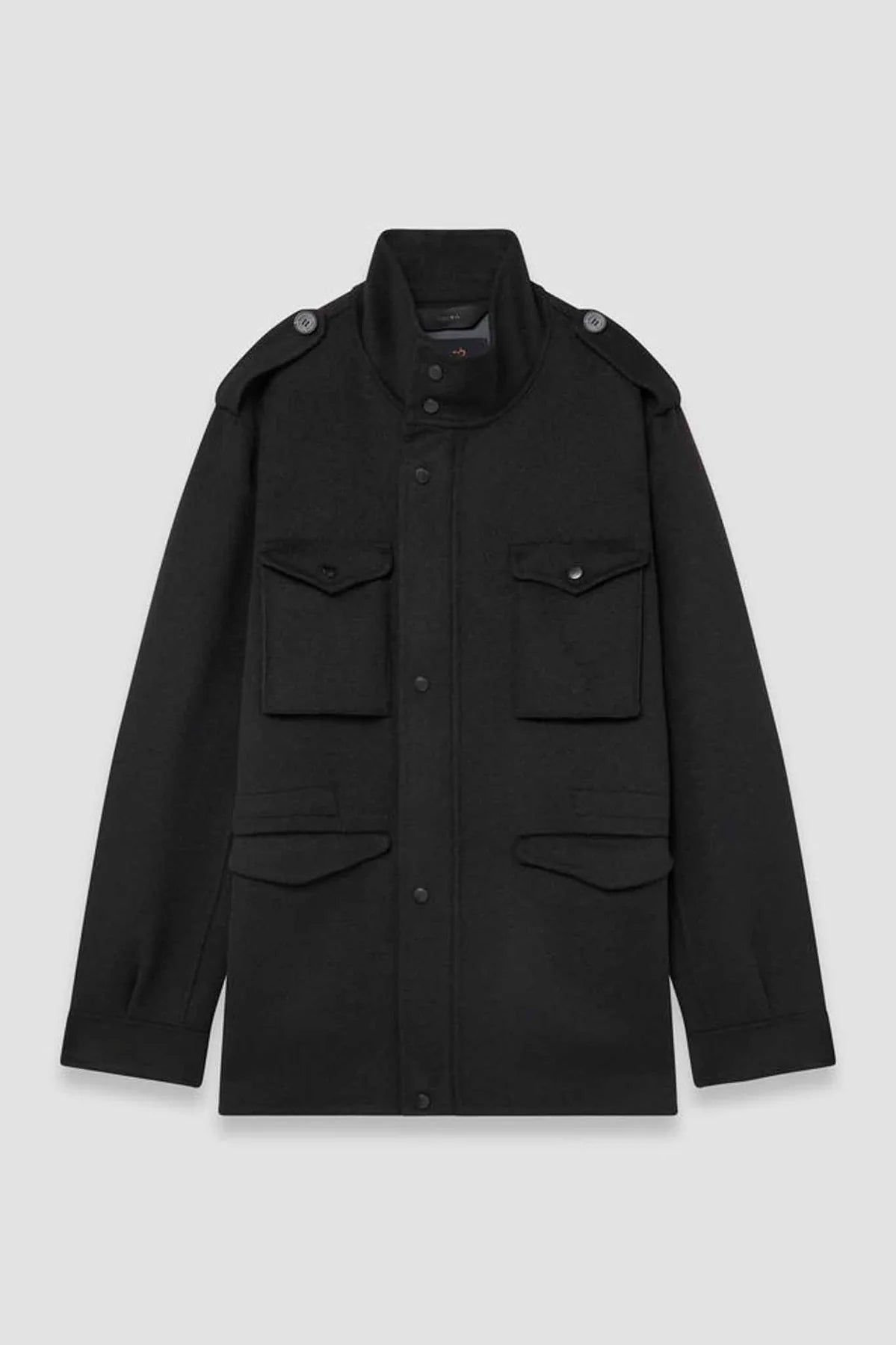 Paltò Field Jacket Design Militare in Lana Double Uomo