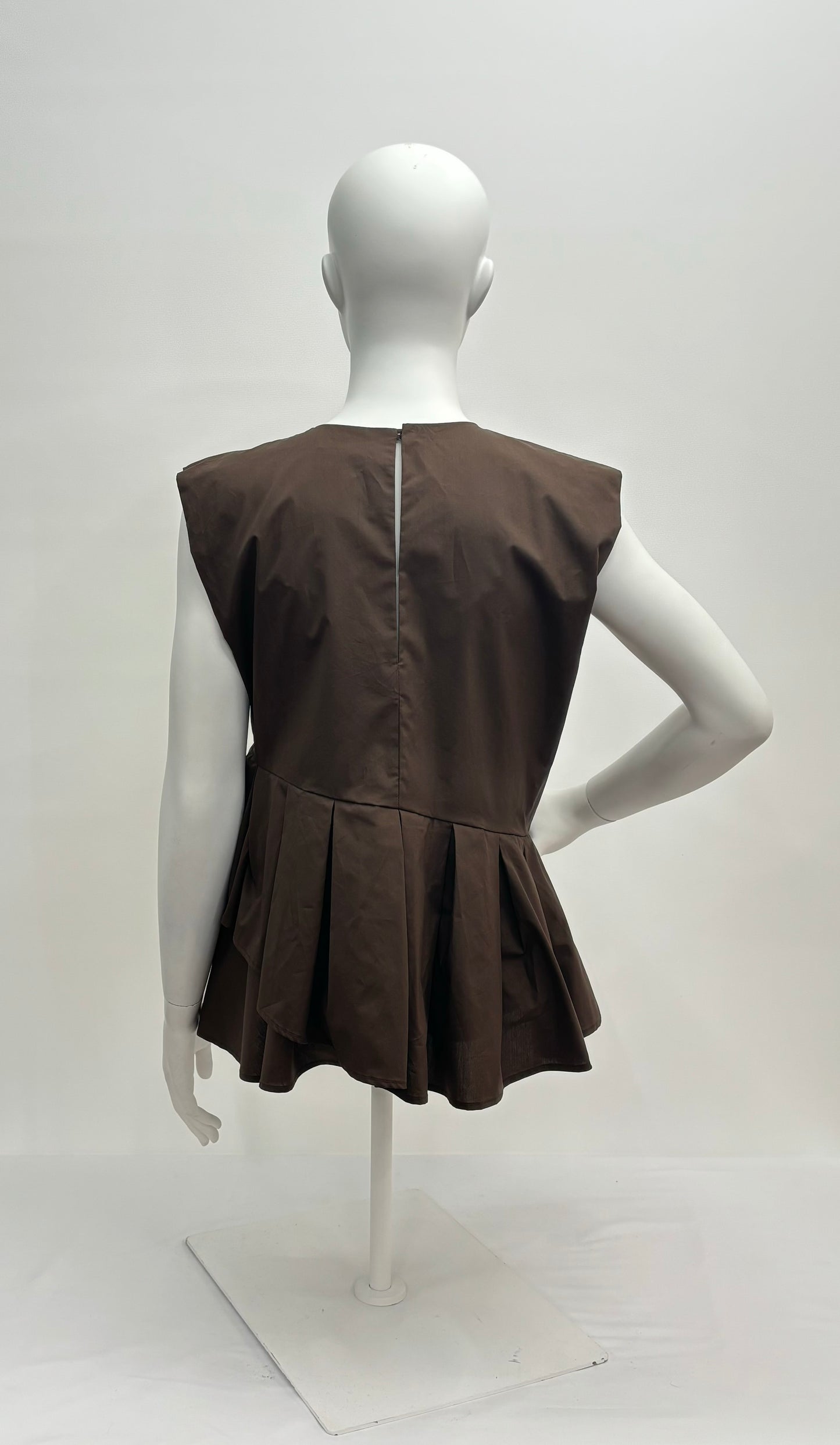 Meimeij Top Smanicato in Popeline Donna